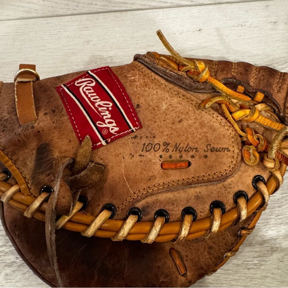 Vintage Rawlings RHT Mike Piazza RCM30 Baseball Catchers Mitt Lite Toe Leather - Picture 5 of 9